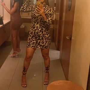 Leopard body con dress
